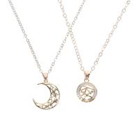 Abaodam Collier Magnétique Soleil et Lune pour Couples Pendentif Alliage Léger Ras-de-Cou Unisexe Présent Saint-Valentin Romantique Fermoir Magnétique Sécurisé Bijou Symbole D’Amour