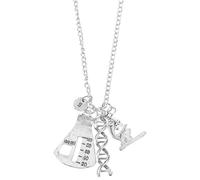 Abaodam Collier Pendentif Adn Créatif en Alliage Solide pour Professeur de Sciences, Bijou Chimie à Porter au Quotidien, Style Microscopique Unique et Présent Souvenir