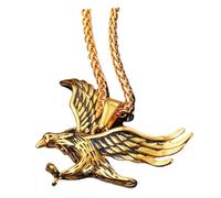 Abaodam Collier Pendentif Aigle pour Homme Vintage Métal Doré, Chaîne Robuste Hip-hop Streetwear, Bijou Symbole Liberté Succès, Accessoire Mode Quotidien Adulte