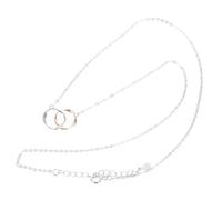 Abaodam Collier Pendentif Cercles Entrelacés Inoxydable, Collier pour Maman et Femme, Chaîne Clavicule Argentée, Bijou Fête des Mères, Style Minimaliste, Taille Unique