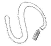 Abaodam Collier Pendentif Contenant Bouddhiste en Plaqué Résistant, Collier Amulette Homme, Parfum et Huiles Essentielles, Usage Quotidien et Soirée, Pendentif Ouvrant Six Caractères