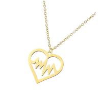 Abaodam Collier Pendentif de Cœur Doré en Acier Inoxydable Chaîne Ras du Cou Ajustable pour Femme Accessoire de Clavicules Élégant Bijou de Pull Léger Présent pour Occasions Spéciales