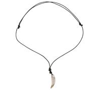 Abaodam Collier Pendentif Dent Vintage Unisexe en Acrylique Couleur Coquillage, Bijou pour Homme et Femme, Accessoire Léger Présent et Usage Quotidien