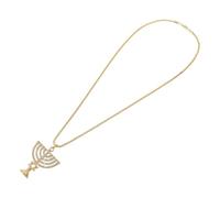 Abaodam Collier Pendentif Étoile de David Doré à 9 Branches, Bijou Hanoukka Unisexe, Présent Religieux Festif pour Femmes et Adolescents, Collier Ras du Cou Élégant