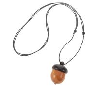 Abaodam Collier Pendentif Gland en Bois D’ébène Sculpté Long Réglable, Breloques de Gland, Pilulier de Voyage Naturel pour Femme, Accessoire Suspendu Élégant Automne Hiver