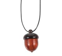 Abaodam Collier Pendentif Gland Vintage en Bois D’Ébène Noir Ouvrable Longue Chaîne Unisexe Décoration de Cou Légère et Naturelle Accessoire Bohème pour Homme et Femme Présent