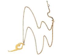 Abaodam Collier Pendentif Gymnastique en Acier Inoxydable Doré Chaîne Sport Unisexe Pendentif Breloque Corps de Gymnaste Bijou Sportif pour Hommes et Femmes Présent Original