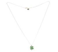 Abaodam Collier Pendentif Trèfle à Quatre Feuilles Délicat en Pierre Œil de Chat Vert, Bijou Décoratif Créatif pour Femme, Accessoire de Mode Polyvalent, Taille Cœur Couleur Aléatoire