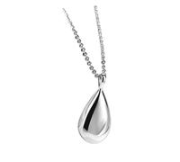Abaodam Collier Pendentif Urne Goutte D’eau Acier Inoxydable, Bijou Diffuseur Parfum pour Femme, Collier D’aromathérapie Élégant Chaîne 2,4 Mm 50 Cm, Présent Souvenir Usage Quotidien