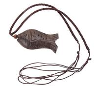 Abaodam Collier Pendentif Vintage en Bois Forme Poisson, Chaîne Longue, Collier Esthétique pour Femmes et Hommes, Style Ethnique Rétro, Bijou Léger pour Usage Quotidien et Soirée