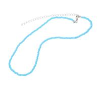 Abaodam Collier Perles Rocaille Colorées, Collier Créatif pour Femme, Chaîne Clavicule, Simple Couche, Bleu, Style Bohème, Idée Présent Mode, Usage Quotidien