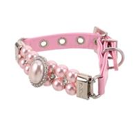 Abaodam Collier pour Animaux de Compagnie avec Perles Imitation Rose, Léger et Réglable, pour Chats et Chiens Lors de Fêtes d'anniversaire ou Usage Quotidien