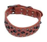 Abaodam Collier pour Chien Métal avec Rivets Carrés Ajustable Et Résistant Aux Morsures Accessoire Élégant Et Confortable pour Animaux De Compagnie
