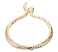 Abaodam Collier Pour Femme Serpent Doré Vintage, Bijou Ras Du Cou En Métal Lisse, Décoration Halloween, Collier Plastron, Accessoire Fête Taille Unique