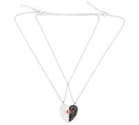 Abaodam Collier Puzzle de Cœur pour Couples Collier de Couple en Alliage Argenté Pendentif Cœur Assorti Accessoires de Bijoux pour Hommes Présent Saint-Valentin et Relation Amoureuse