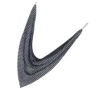 Abaodam Collier Ras du Cou à Sequins Triangulaire en Métal Noir, Accessoire de Cou Femme, Bijou Plastron Élégant pour Soirée et Tenue Mode