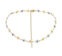 Abaodam Collier Ras Du Cou Court Evil Eye pour Femmes Chaîne Clavicule avec Pendentif Marguerite Bijoux Légers et Élégants Design Unique pour Style Chic Au Quotidien