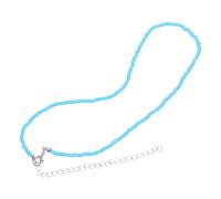 Abaodam Collier Ras du Cou Femme en Perles de Rocaille Colorées Bleu, Chaîne Simple Couche, Style Bohème Créatif, Bijoux de Clavicule pour Fête et Vacances