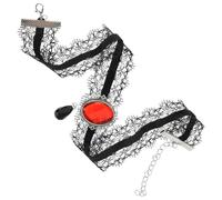Abaodam Collier Ras Du Cou Gothique Ajustable Dentelle Noire Punk pour Femme Style Vampire Accessoire de Soirée et Scène Choker Personnalité