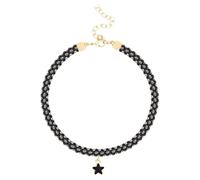 Abaodam Collier Ras du Cou pour Femme, Collier Pendentif Étoile Noir en Alliage, Bijou de Cou Mode, pour Anniversaire et Mariage, pour Femmes et Filles