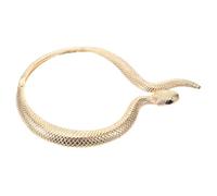 Abaodam Collier Serpent Doré Vintage en Alliage Robuste, Collier Plastron pour Femme, Décoration de Cou Halloween et Fête, Bijou Ras du Cou Exagéré Taille Unique