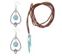 Abaodam Collier Turquoise Femme et Boucles Oreilles Bijoux de Cou pour Femme Coffret de Bijoux