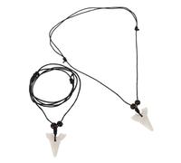 Abaodam Collier Unisexe 2 Pendentifs Dent de Requin en Résine Blanche, Design Simulé Unique, pour Soirées et Rendez-vous, Style Mode et Original