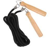 Abaodam Corde à Sauter Lestée Poignée en Bois Ronde Corde Résistante à L’Usure en Fibres de Polypropylène Noire à Sauter Sportive pour Entraînement Fitness et Extérieur