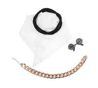 Abaodam Costume pour Petits Chiens et Chats Style Arabe Dubai Tête avec Bandana Lunettes de Soleil et Collier Déguisement Halloween Confortable Respirant et Facile à Ajuster pour Animaux