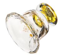 Abaodam Coupe en Cristal Bouddhiste à Pied Doré pour Offrandes | Bol à Eau de Culte, Motif Doré des Huit Symboles, pour Autel Domestique, Service Décoratif