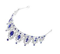 Abaodam Couronne Baroque en Cristal Bleu Foncé pour Mariée, Diadème Vintage en Strass, Accessoire Cheveux pour Mariage, Bal de Fin D’année et Anniversaires, Bijou Tête Élégant et Solide