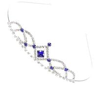 Abaodam Couronne de Mariée Bleue Tiare Cristal pour Filles, Diadème Léger en Alliage Solide, Accessoire Coiffure Mariage Anniversaire Fiançailles, Couronne Délicate Décorative