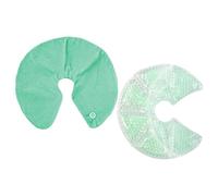 Abaodam Coussinets D'allaitement en Gel Réutilisables Verts avec Protection en Peluche pour Allaitement et Engorgement Post-partum en Pvc avec Billes Apaisantes