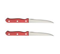 Abaodam Couteaux à Steak Professionnels 2 Pièces Manche en Bois de Fleur, Lame en Acier Inoxydable, Surface Lisse sans Bavure, Manche Ergonomique Cuisine et Salle à Manger