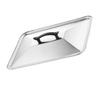 Abaodam Couvercle De Protection Rectangulaire en Acier Inoxydable pour Barbecue Outil Cuisine 50x35 Cm Couvercle De Plat Portable Résistant à La Chaleur Antirouille