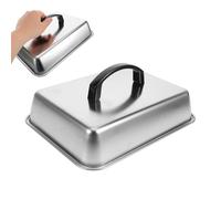 Abaodam Couvercle Rectangulaire en Acier Inoxydable 25 X 18 X 65 CM Cloche à Fromage Fondante Poignée Antidérapante Couvercle Alimentaire pour Cuisson Vapeur et Grillade Adapté pour