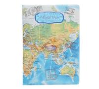 Abaodam Couverture de Passeport Motif Carte du Monde PVC Bleu pour Voyage | Protection des Documents, Limite L’exposition des Informations, Format Fin et Léger, pour Billet et Passeport