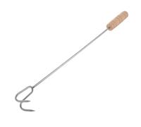 Abaodam Crochet à Viande pour Barbecue Et Spatule en Acier Inoxydable avec Manche en Bois 30 Cm, Accessoire Camping en Plein Air Polyvalent pour Gril Et Fumoir, Double Crochet Fonctionnel