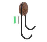 Abaodam Crochet Mural Autocollant en Acier Inoxydable à Motif Bois de Noyer, Support Mural Robuste pour Salle de Bain Cuisine, Design Simple et Élégant