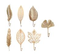 Abaodam Crochets à Vêtements en Fer Forme de Feuille Or, Lot de 7 Pièces, Service Longue Durée, Facile à Suspendre, Style Nordique Simple et Élégant Maison Plusieurs styles