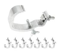 Abaodam Crochets de Structure en Aluminium pour Éclairage de Scène, Pinces Robustes 8 Pcs pour Tubes 30-52 Mm, Accessoires pour Projecteurs à Tête Mobile, Clips Métalliques Argentés