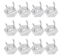 Abaodam Crochets Multifonctions de 50 Mm Crochets Doubles et Simples en Acier Argenté, Lot de 12 Pièces Traitée, Fixation Solide pour Suspendre Outils Garage Cuisine