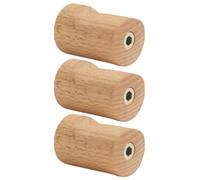 Abaodam Crochets Muraux Patère Murale Simple Style Lot de 3 en Bois de Hêtre Supporte Jusqu'à 10 Kg, Fixation par Vis ou Adhésif Cuisine et Placard
