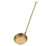 Abaodam Cuillère à Frire Antiadhésive Inox Long Manche pour Friture Maison et Restauration pour Bouchons Bêtonnières et Fritures Légères Doré