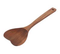 Abaodam Cuillère en Bois de Grosse Taille de Cœur avec Long Manche, Résistante à L'usure, Réutilisable pour Mélanger les Salades Cuisine
