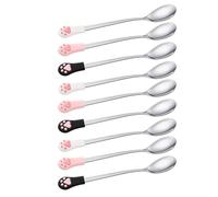 Abaodam Cuillères pour Aliments pour Animaux 9 Pièces, Ustensiles en Silicone 15 Cm, Cuillères à Mélanger la Nourriture pour Chats et Chiens, Pelle à Croquettes Colorée,