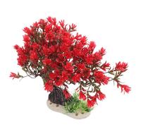 Abaodam Décoration Aquarium Arbre Artificiel Grosse Taille Feuilles Rouges Plante Aquarium Plastique Résistante Décoloration Fausse Herbe Eau Douce Ornement Décoratif Réservoir Poissons