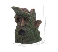 Abaodam Décoration Aquarium Grotte Rocheuse Cachette Stable Visage Arbre Creux pour Crevettes Cichlidés Bettas et Reptiles