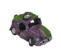 Abaodam Décoration D'aquarium en Résine 14,1 X 7 X 7,3 Cm, Ornement Voiture Épave Floquée de Mousse, Accessoire Décoratif pour Petits Aquariums d'eau Douce, Habitat Stimulant pour