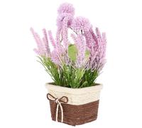 Abaodam Décoration de Bureau Plante Artificielle en Pot, Bonsaï Hydrangea Lavande, Apparence Vive et Colorée, Matériau Plastique et Corde en Papier, Style Artistique